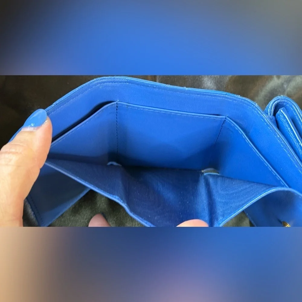 Christian Dior Caro blue wallet